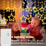 Star Curtain Fairy Lights for Home Décor | Warm White Hanging Star LED String Lights for Bedroom, Balcony & Festivals. - Image 3