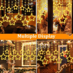 Star Curtain Fairy Lights for Home Décor | Warm White Hanging Star LED String Lights for Bedroom, Balcony & Festivals. - Image 4