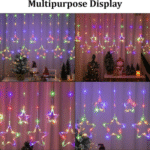 Star Curtain Fairy Lights for Home Décor | Warm White Hanging Star LED String Lights for Bedroom, Balcony & Festivals. (Copy) - Image 4