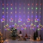 Star Curtain Fairy Lights for Home Décor | Warm White Hanging Star LED String Lights for Bedroom, Balcony & Festivals. (Copy)