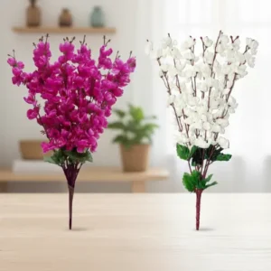 Artificial cherry blossom flower bunch in pink and white for home and event decoration.