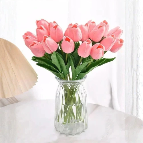 27 Luxury Artificial Tulip Flower Bunch for Home Decoration – Real Touch Faux Tulips for Vase & Gifting. - Image 1