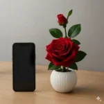 Elegant Artificial Bonsai Rose in Plastic Pot – Mini Faux Tabletop Greenery for Home & Office. - Image 2