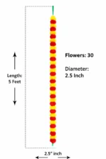 Artificial marigold garland decoration pack with yellow and orange flower strands hung for festive home décor